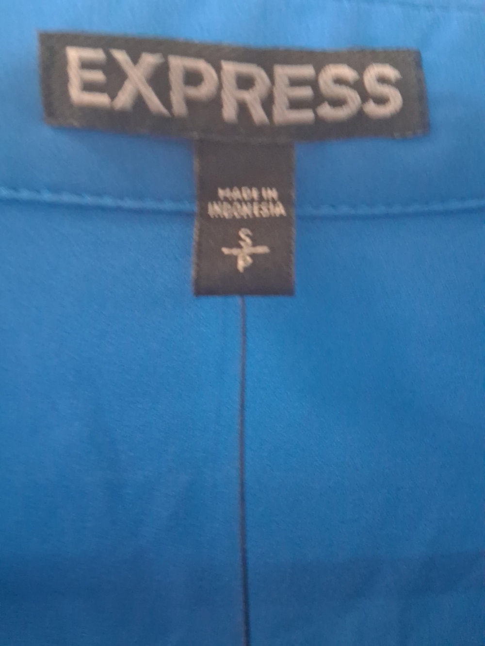 Express Blue Button-Front Top - Picture 2 of 3